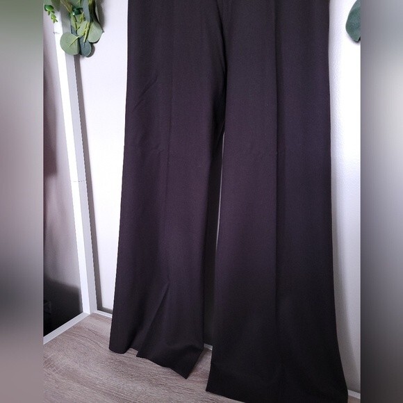 Agnona Designer Slacks Wool Cashmere Wide Flare Leg Brown Dress Pants Retro - Picture 3 of 11